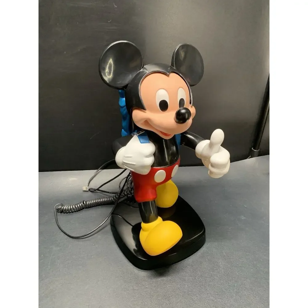 Vintage Mickey Mouse Tyco Telephone 1986 Traveling Backpack Phone Tested, Works